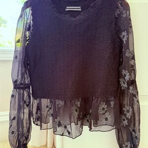 Anthropologie by Anthropologie sweater vest with sheer sleeves size medium